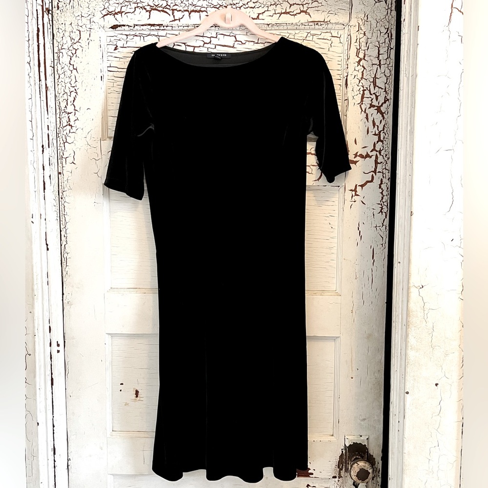 Lands’ End Black Velvet Dress
